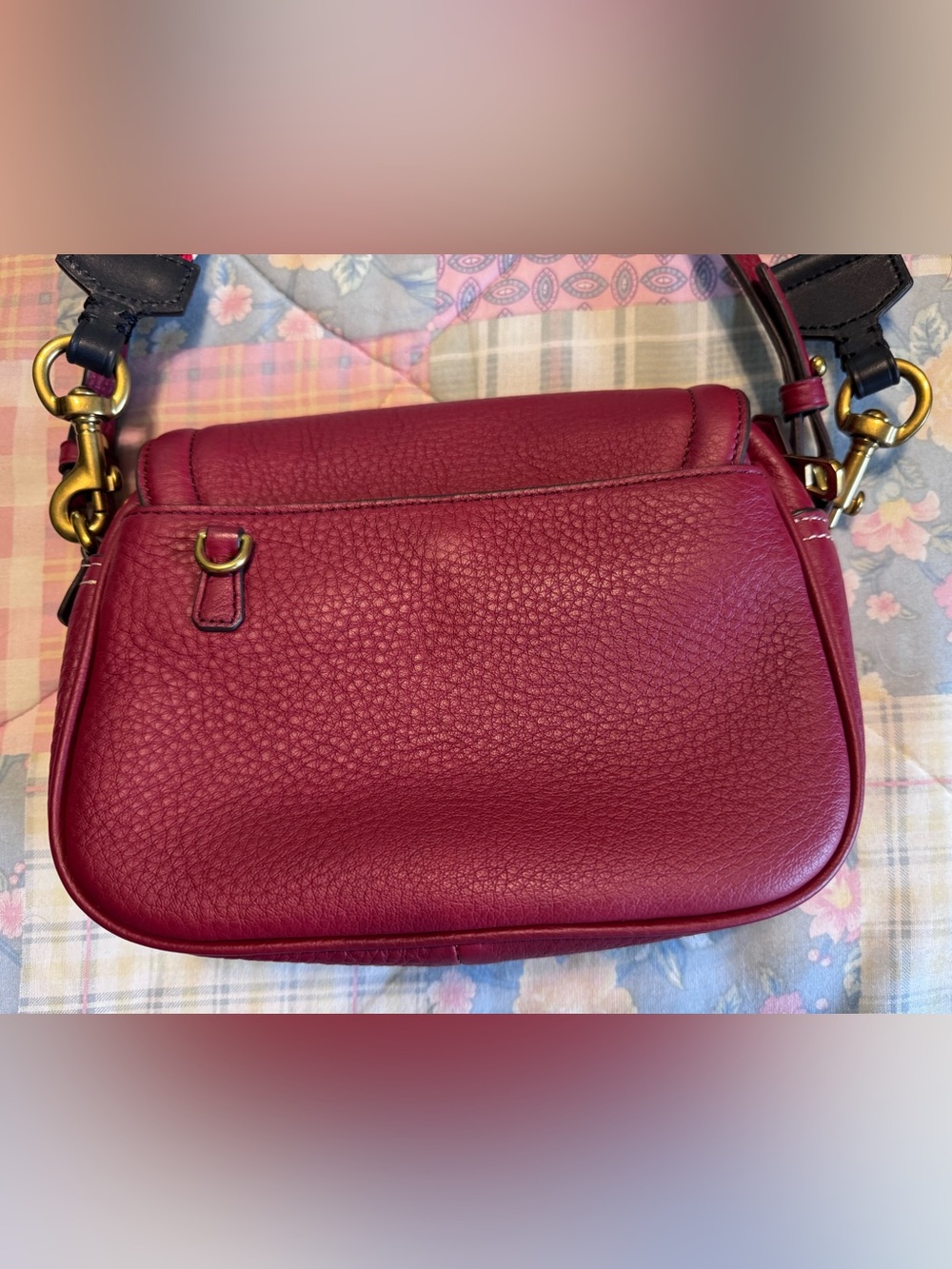 J.Crew Red leather crossbody with red and navy strap - Picture 11 of 12